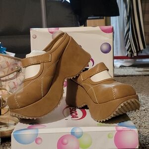 Soda Tan Platform Mules